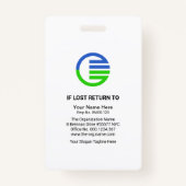 Badge Cadre de la frontière verte Entreprise Employé Inf (Dos)