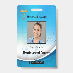 Badge Caducée Croix Médicale Photo ID Vertical