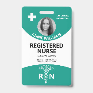 Badge Caducée d'infirmière diplômée et logo photo ID sar