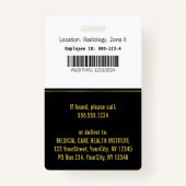 Badge Caducée en or Médicale classique sur Black Photo I (Dos)