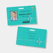 Badge Caducée Identification médicale à fréquence cardia (Avant & arrière)