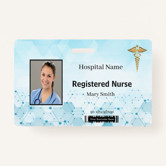 Badge Caduceus Molecule - ID photo Médicale (Devant)
