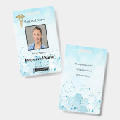 Badge Caduceus Molecule ID photo vertical Médicale (Avant & arrière)