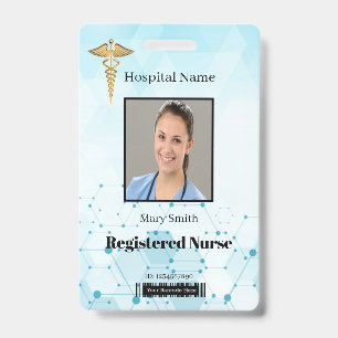 Badge Caduceus Molecule ID photo vertical Médicale