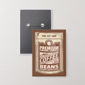 Badge Café de qualité supérieure haricots à l'affiche ca (Recto/Verso)