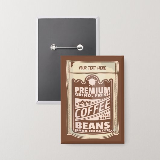 Badge Café de qualité supérieure haricots à l'affiche ca (Recto/Verso)