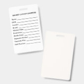 Badge Cage Tag (Recto et verso)