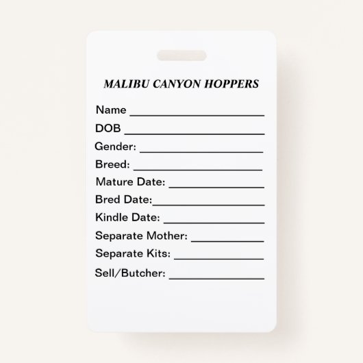 Badge Cage Tag (Devant)