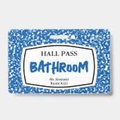 Badge cahier de composition laissez-passer de salle de b (Arrière)