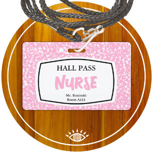 Badge cahier de composition laissez-passer pour infirmiè