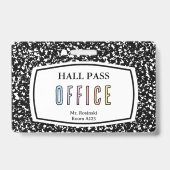 Badge cahier de composition passeport de salle pour ense (Arrière)