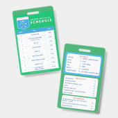 Badge Calendrier pour Lanyard (Avant & arrière)