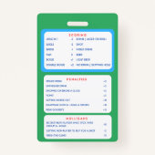 Badge Calendrier pour Lanyard (Dos)