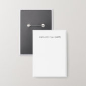 Badge Calligraphie chic simple noir et blanc de son prop (Recto/Verso)