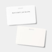 Badge Calligraphie chic simple noir et blanc de son prop (Avant & arrière)