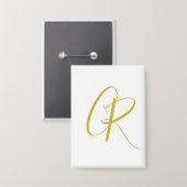 Badge Calligraphie couleur or monogramme moderne minimal (Recto/Verso)
