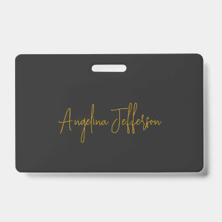 Badge Calligraphie de nom Professionnel Élégant Couleur