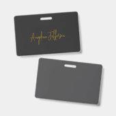 Badge Calligraphie de nom Professionnel Élégant Couleur  (Avant & arrière)