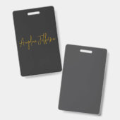 Badge Calligraphie de nom Professionnel Élégant Couleur  (Avant & arrière)