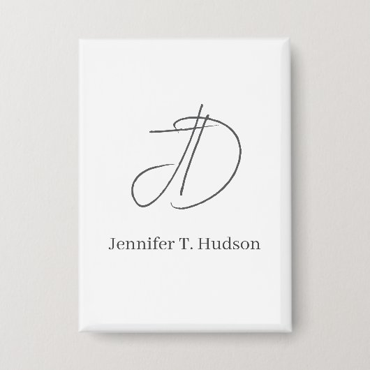 Badge Calligraphie tendance monogramme classique (Recto)