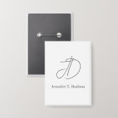 Badge Calligraphie tendance monogramme classique (Recto/Verso)