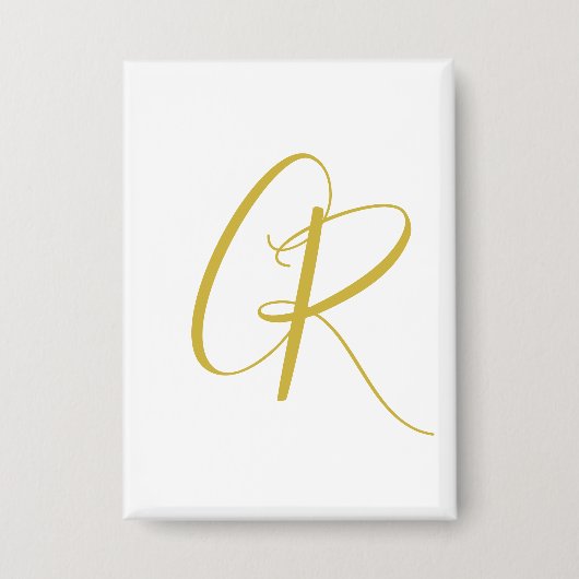 Badge Calligraphy Gold Color Monogram Modern Minimalist  (Recto)
