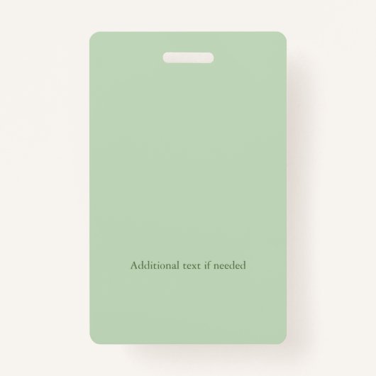 Badge Calme Vert Vert Vert Vert Vert Arrondi ID Photo Lo (Dos)