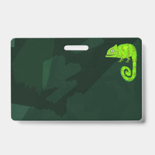 Badge Caméléon mignon vert