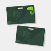 Badge Caméléon mignon vert (Avant & arrière)