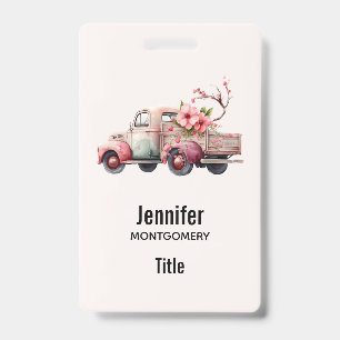Badge Camion Vintage rose