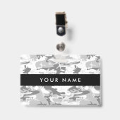 Badge Camouflage gris neige d'hiver, Militaire, Armée (Face avec clip)