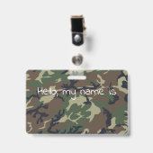 Badge Camouflage vert Brown (Face avec clip)
