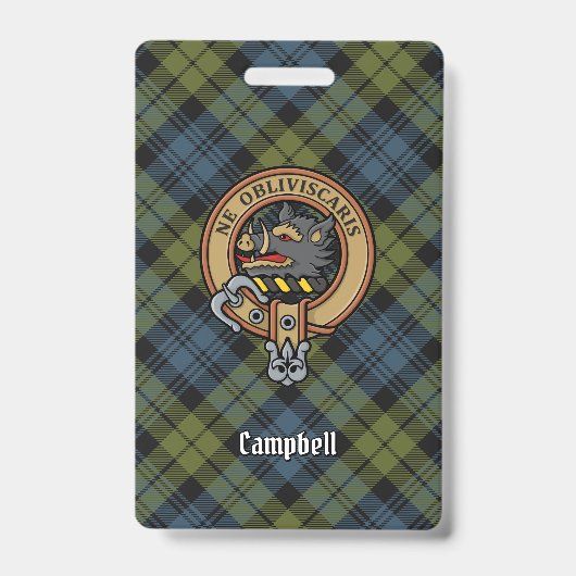 Badge Campbell Crest sur Tartan (Avant)