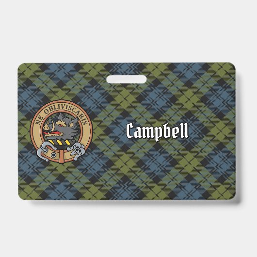 Badge Campbell Crest sur Tartan (Avant)
