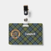 Badge Campbell Crest sur Tartan (Avant avec clip)