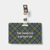Badge Campbell Crest sur Tartan (Arrière avec clip)
