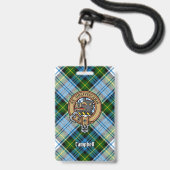 Badge Campbell Crest sur tartan de robe (Avant avec lanière)