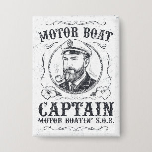 Badge Capitaine de bateau à moteur drôle Pontoon Boating