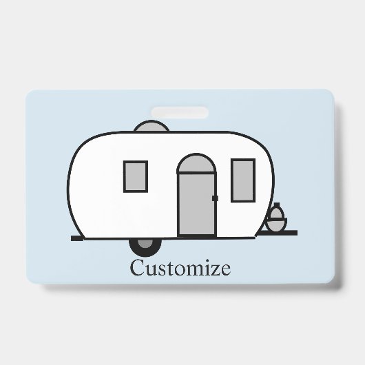 Badge Caravane Chez customisée (Avant)