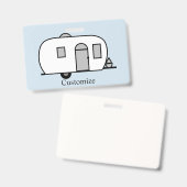 Badge Caravane Chez customisée (Avant & arrière)