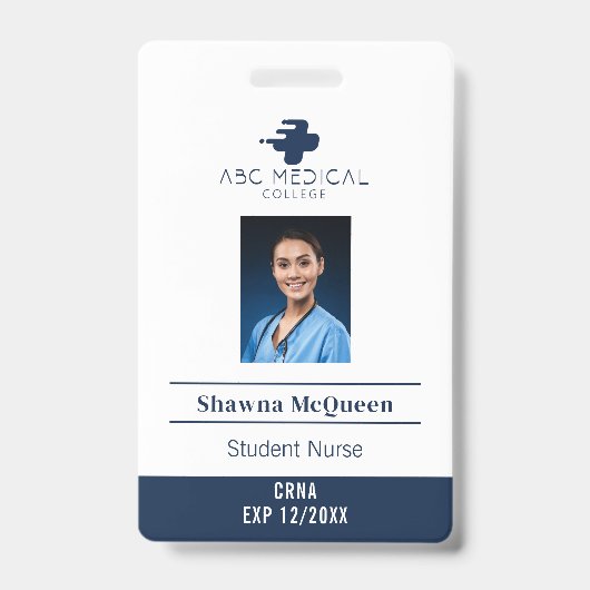 Badge Cardiac Nurse Student Praticien QR Code Photo (Avant)