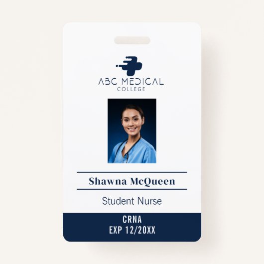 Badge Cardiac Nurse Student Praticien QR Code Photo (Devant)