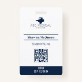 Badge Cardiac Nurse Student Praticien QR Code Photo (Dos)