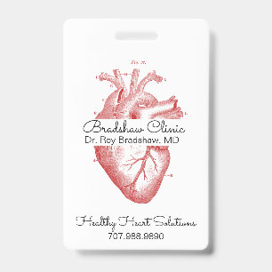 Badge Cardiologue ou clinique cardiaque Cœur anatomique