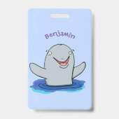 Badge Caricature adorable de marsouin (Arrière)