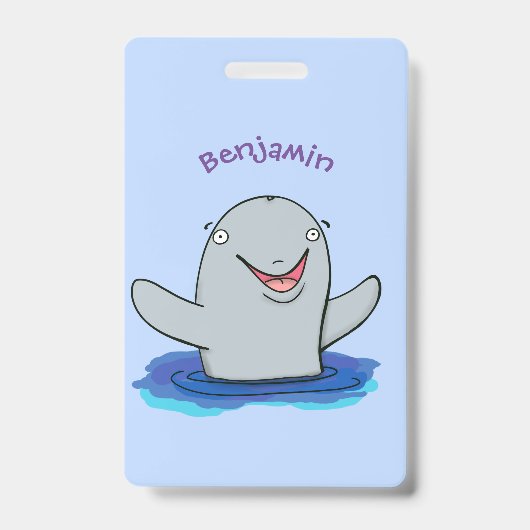 Badge Caricature adorable de marsouin (Avant)