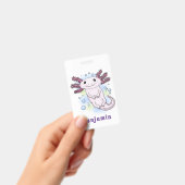 Badge Caricature axolotl rose adorable (Handheld)