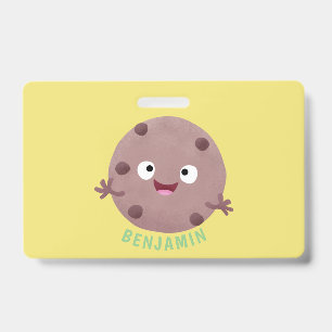 Badge Caricature de biscuit à puce en chocolat