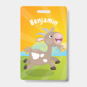 Badge Caricature de chèvre billy joyeux (Arrière)
