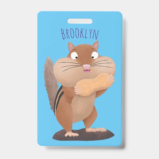 Badge Caricature de chipmunk à grosses joues mignonnes (Avant)